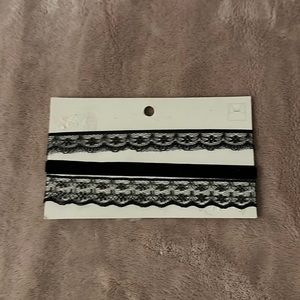 NWT H&M 3 Pack Black Velvet and Lace Chockers